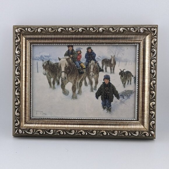 Bundle of 2 12'' X 10'' vintage winter themed print of Robert Duncan from 1996 - Picture 1 of 8
